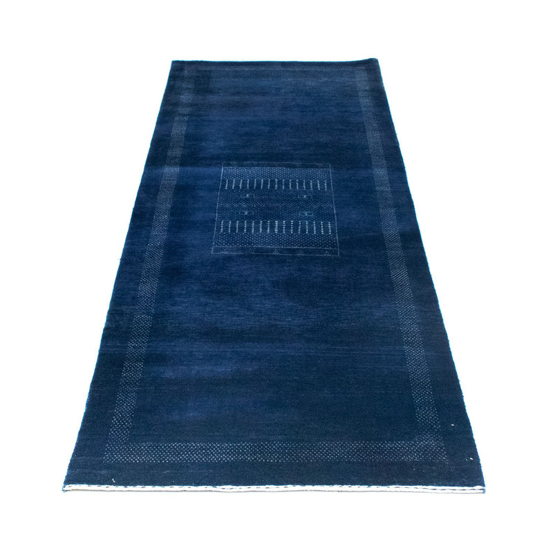 Løber Gabbeh Tæppe - Loribaft Persisk - 242 x 80 cm - mørkeblå
