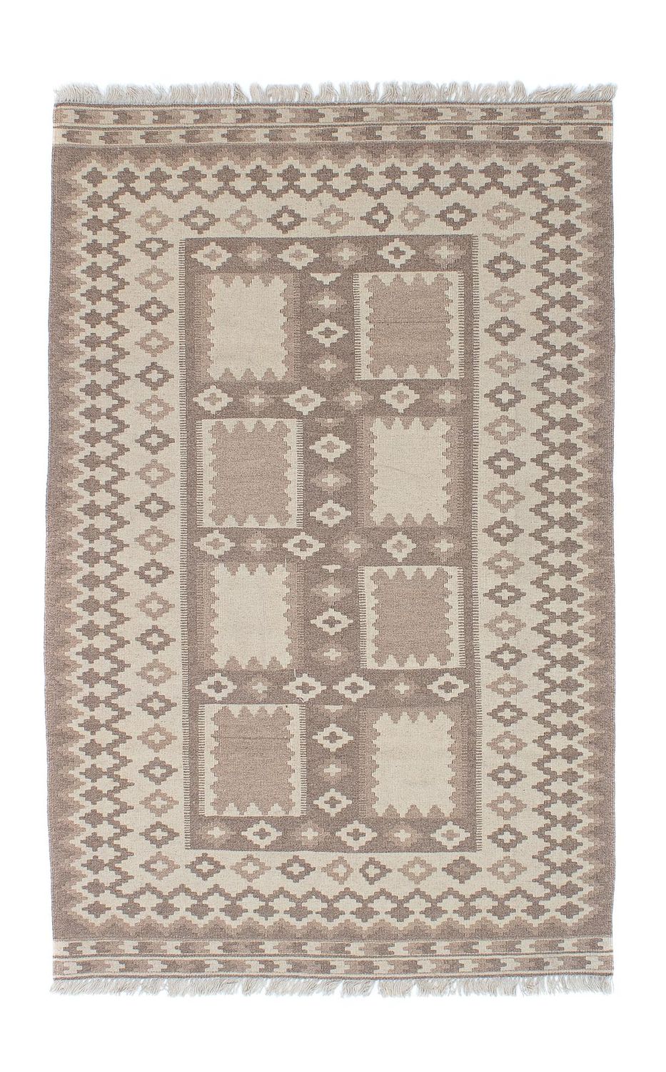 Kelim-tæppe - orientalsk - 190 x 120 cm - lysegrå