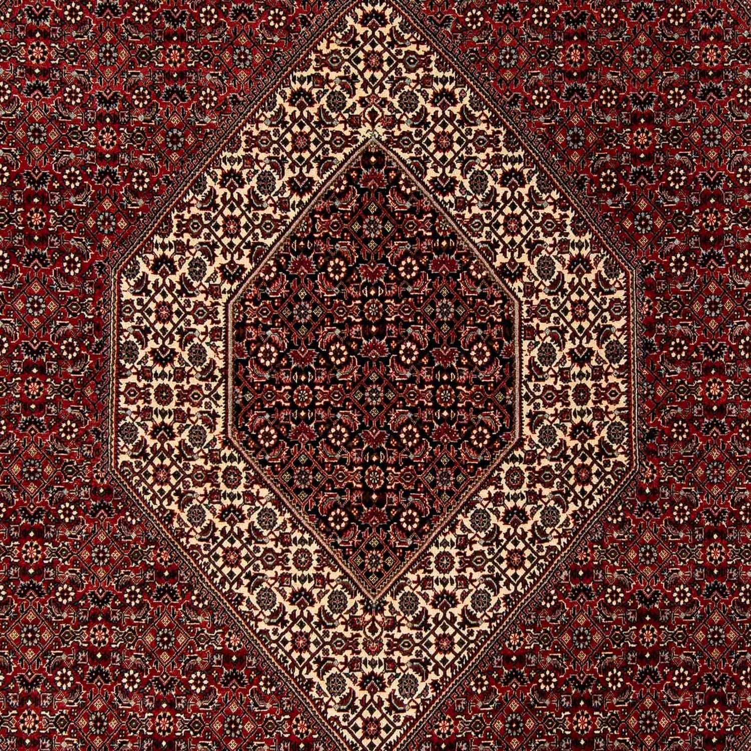 Persisk tæppe - Bijar - 253 x 202 cm - mørkerød