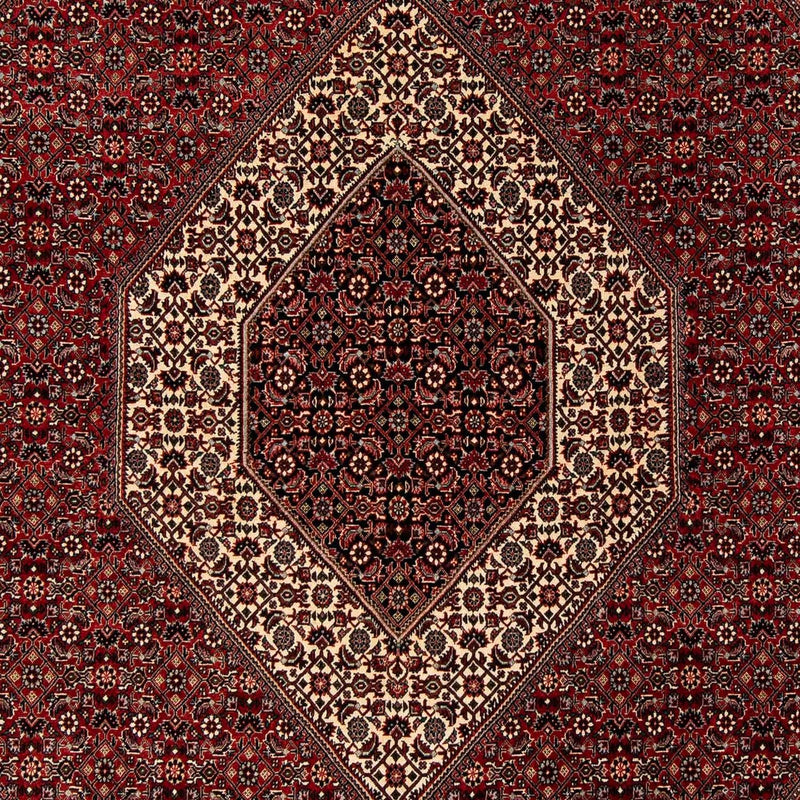 Persisk tæppe - Bijar - 253 x 202 cm - mørkerød