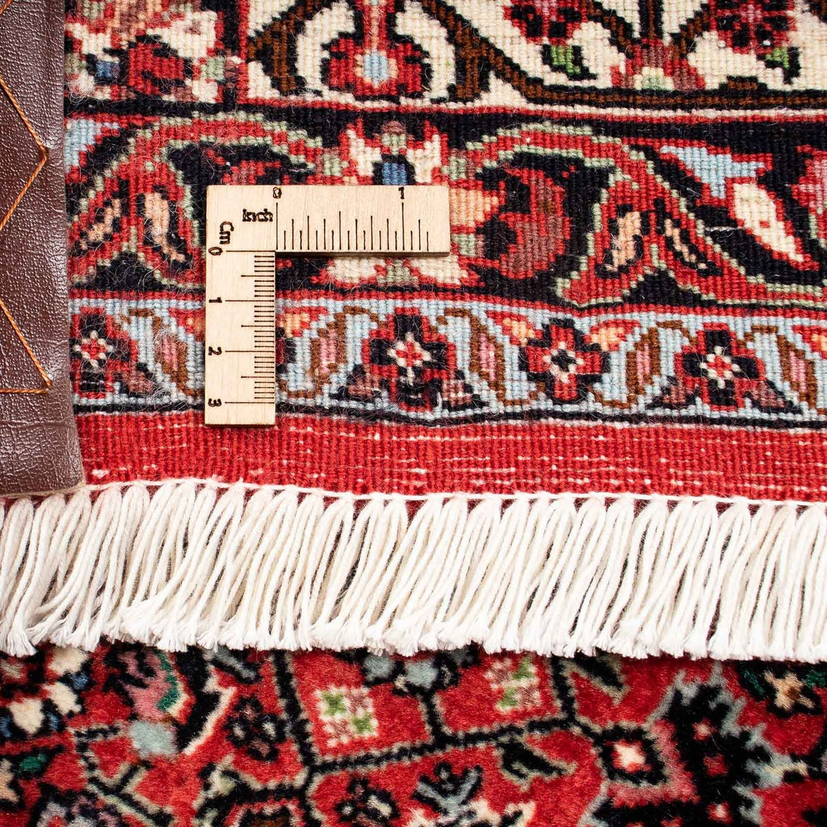 Persisk tæppe - Bijar - 253 x 202 cm - mørkerød