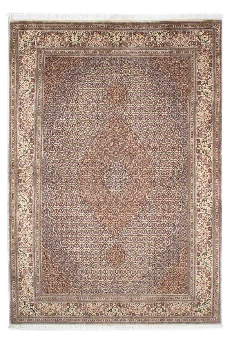 Persisk tæppe - Tabriz - 242 x 168 cm - lys brun