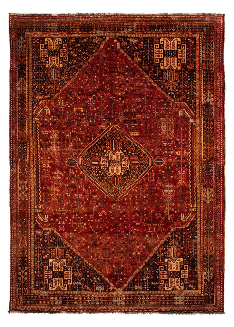 Persisk tæppe - Nomadisk - 288 x 210 cm - mørkerød