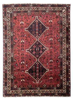 Persisk tæppe - Nomadisk - 303 x 206 cm - mørkerød