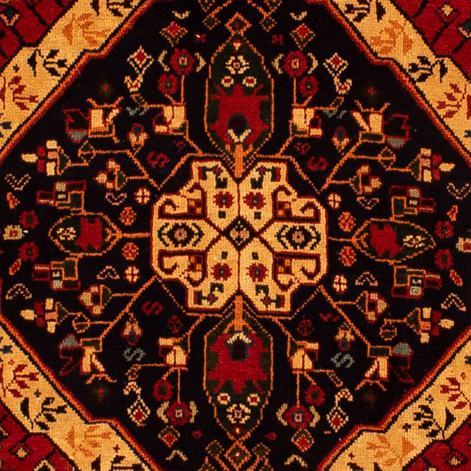 Persisk tæppe - Nomadisk - 302 x 208 cm - mørkerød