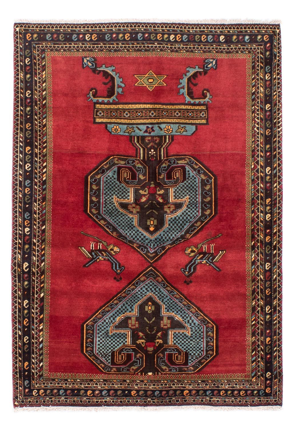 Persisk tæppe - Nomadisk - 192 x 134 cm - mørkerød