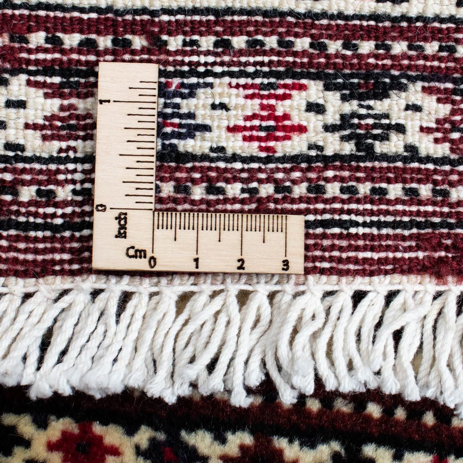 Turkaman-tæppe - 135 x 90 cm - mørkerød