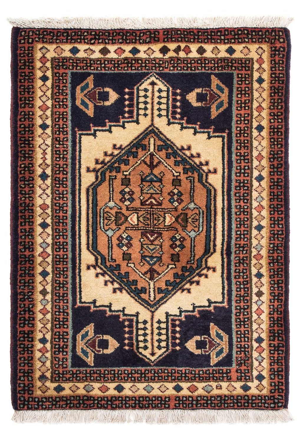 Persisk tæppe - Nomadisk - 95 x 65 cm - lys brun