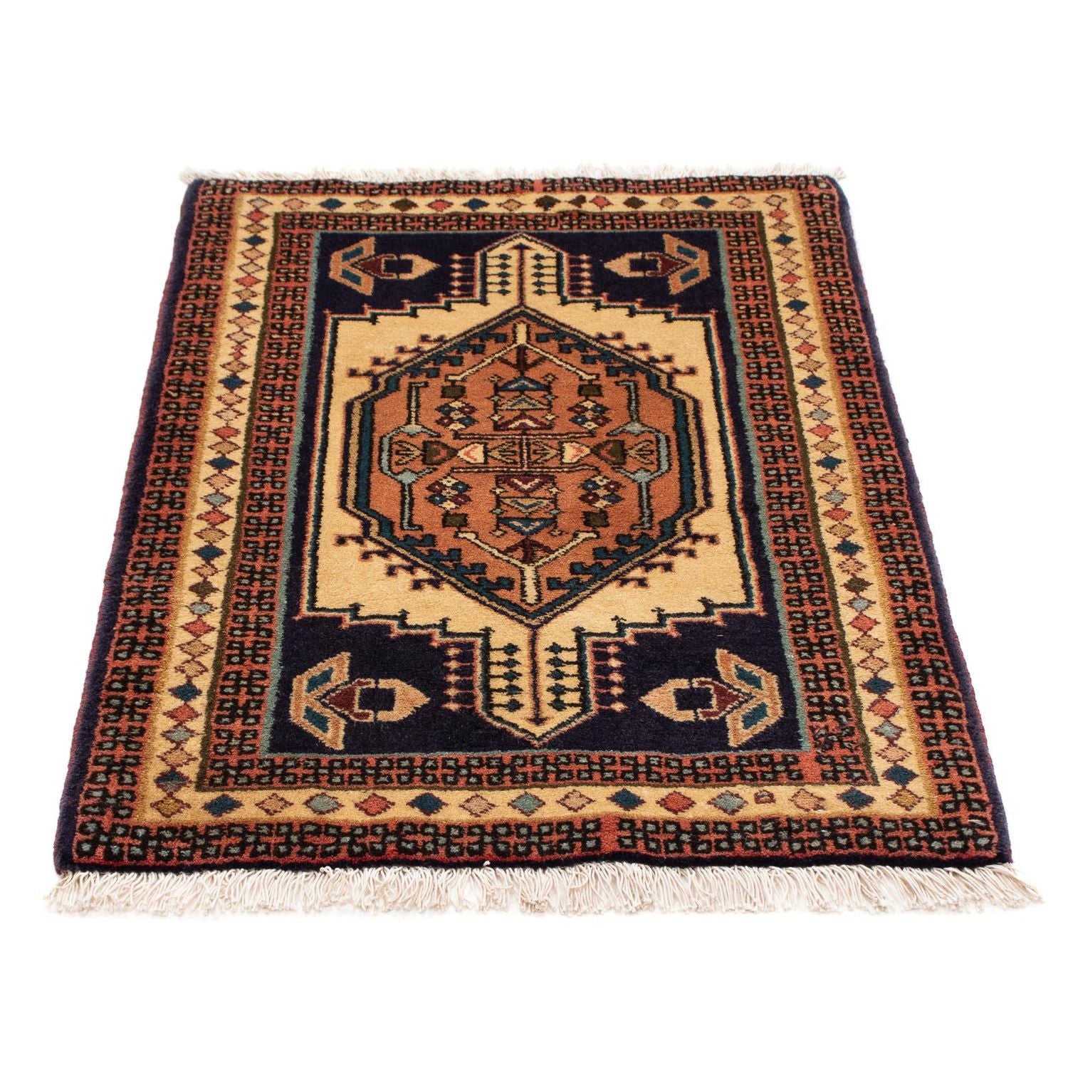 Persisk tæppe - Nomadisk - 95 x 65 cm - lys brun