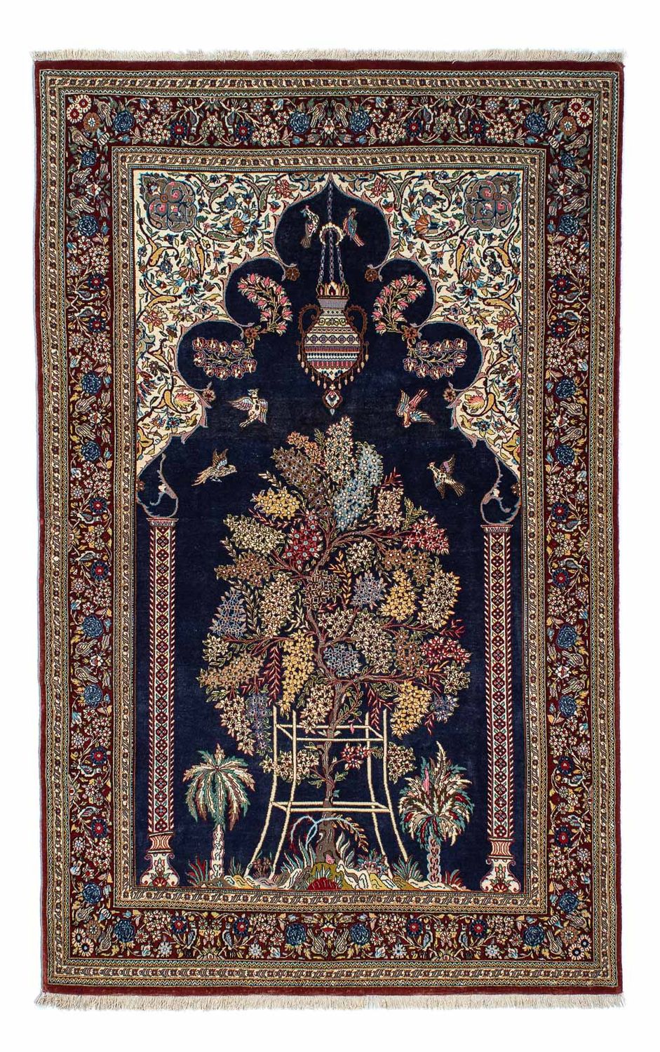 Persisk tæppe - Ghom - 214 x 127 cm - blå