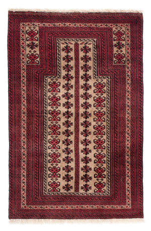 Persisk tæppe - Nomadisk - 135 x 86 cm - mørkerød