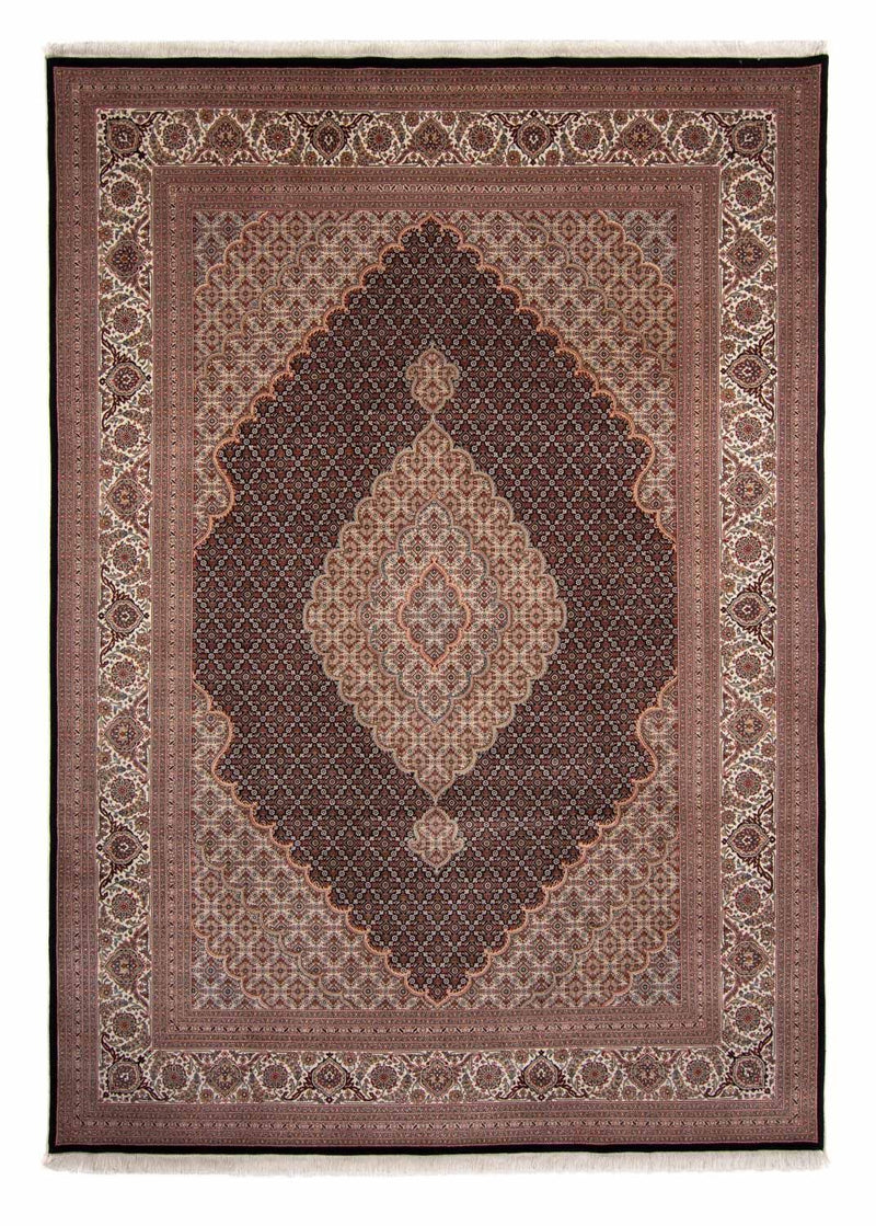 Persisk tæppe - Tabriz - 346 x 247 cm - mørkeblå