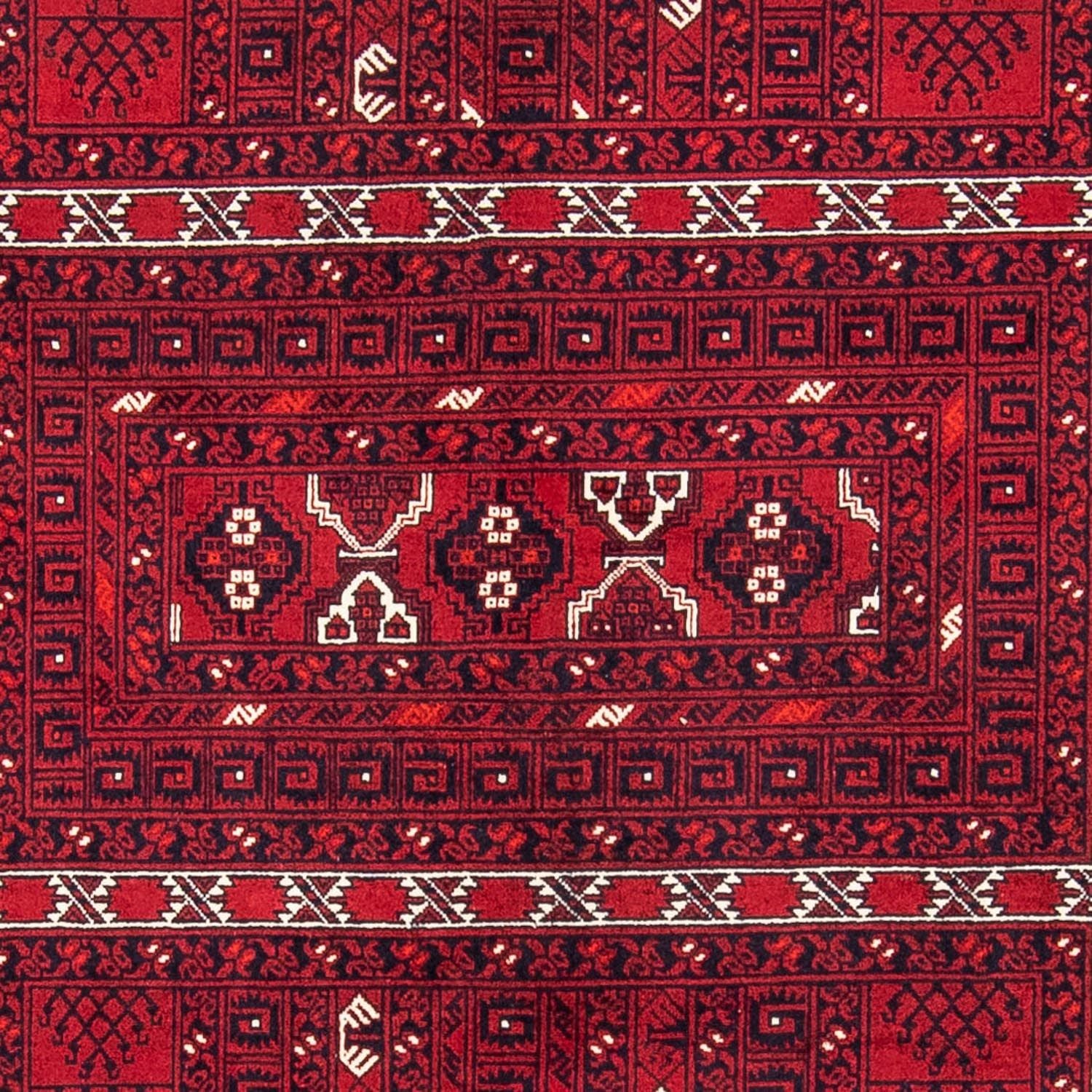 Turkaman-tæppe - 246 x 157 cm - mørkerød