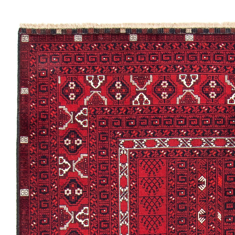Turkaman-tæppe - 246 x 157 cm - mørkerød