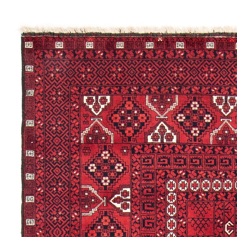 Turkaman-tæppe - 246 x 159 cm - mørkerød