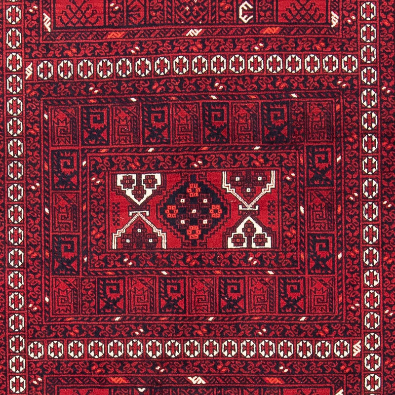 Turkaman-tæppe - 252 x 160 cm - mørkerød