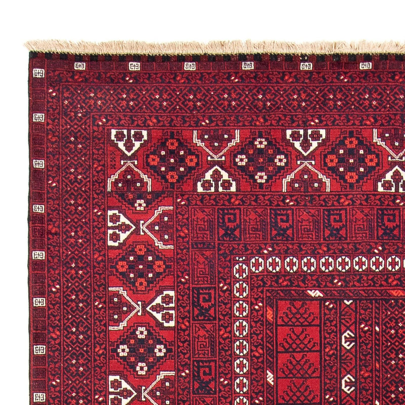 Turkaman-tæppe - 252 x 160 cm - mørkerød