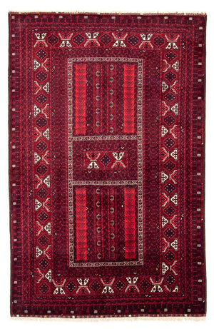Turkaman-tæppe - 246 x 160 cm - mørkerød