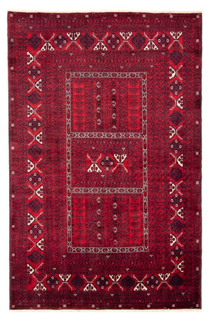 Turkaman-tæppe - 240 x 157 cm - mørkerød