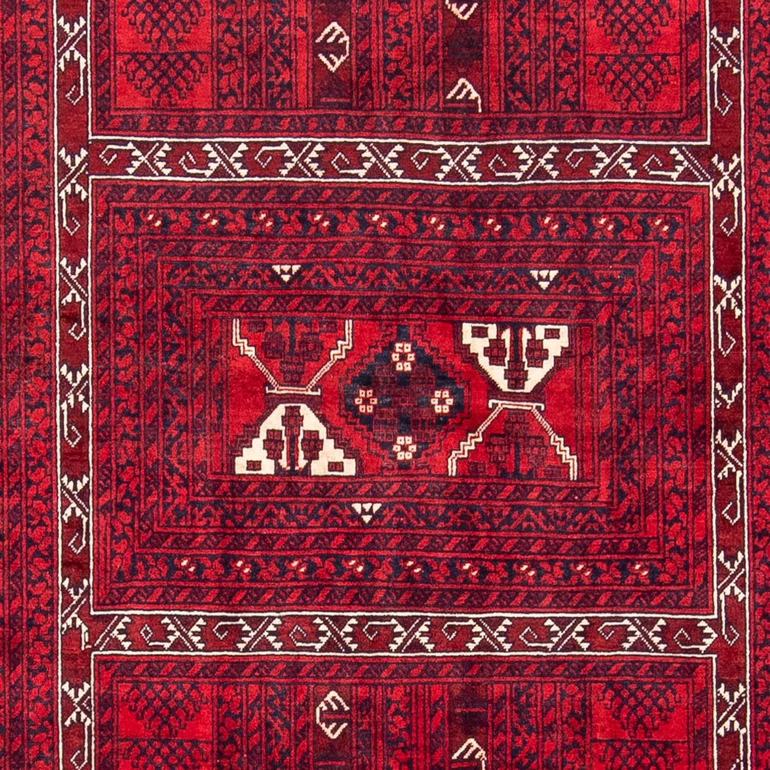 Turkaman-tæppe - 240 x 157 cm - mørkerød