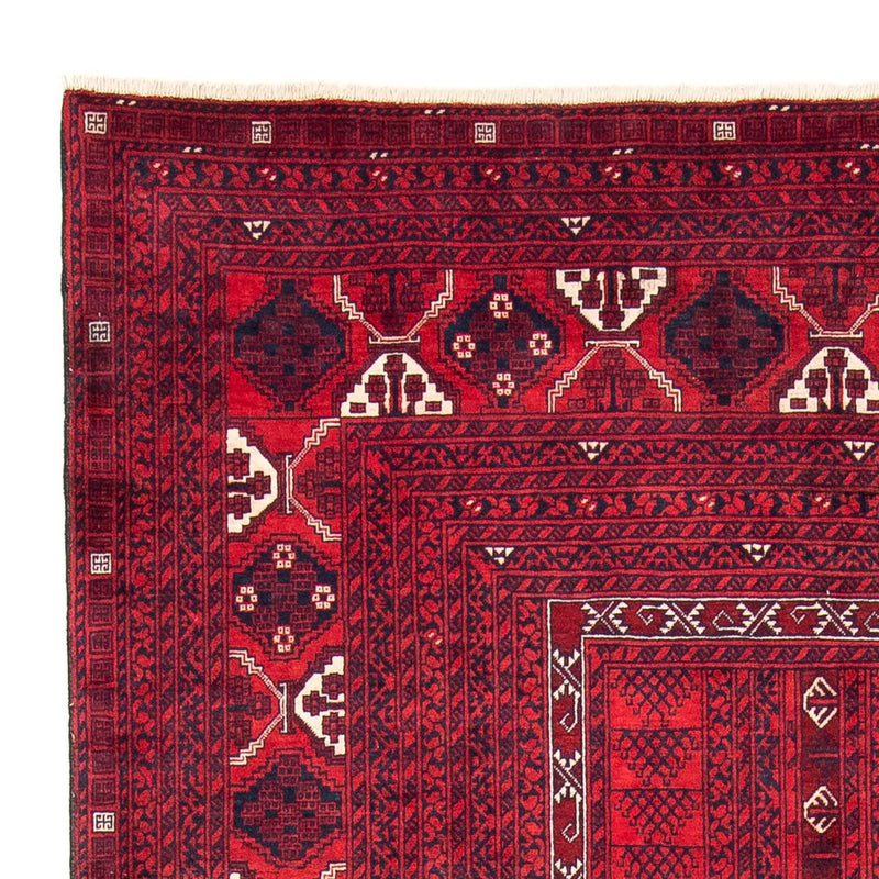 Turkaman-tæppe - 240 x 157 cm - mørkerød