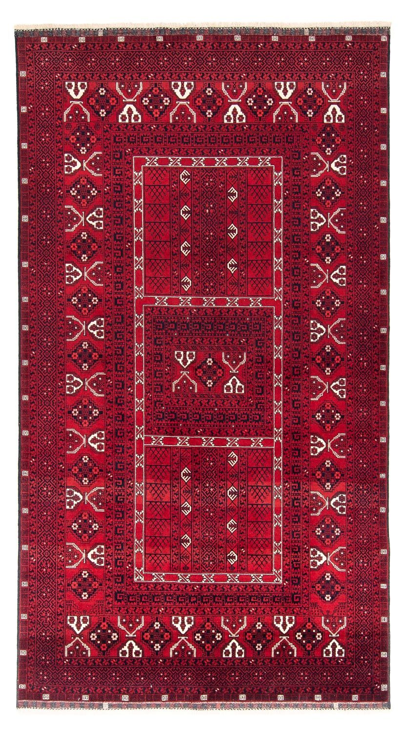 Turkaman-tæppe - 255 x 151 cm - mørkerød