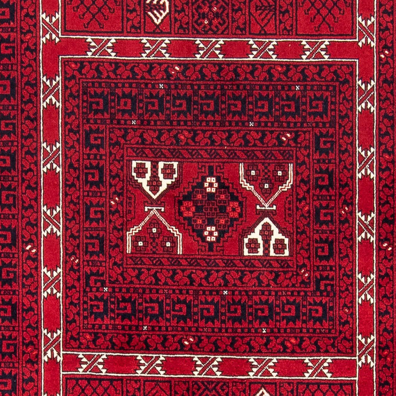 Turkaman-tæppe - 255 x 151 cm - mørkerød