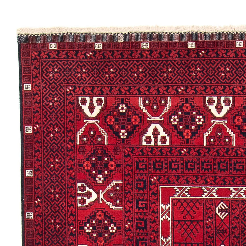 Turkaman-tæppe - 255 x 151 cm - mørkerød