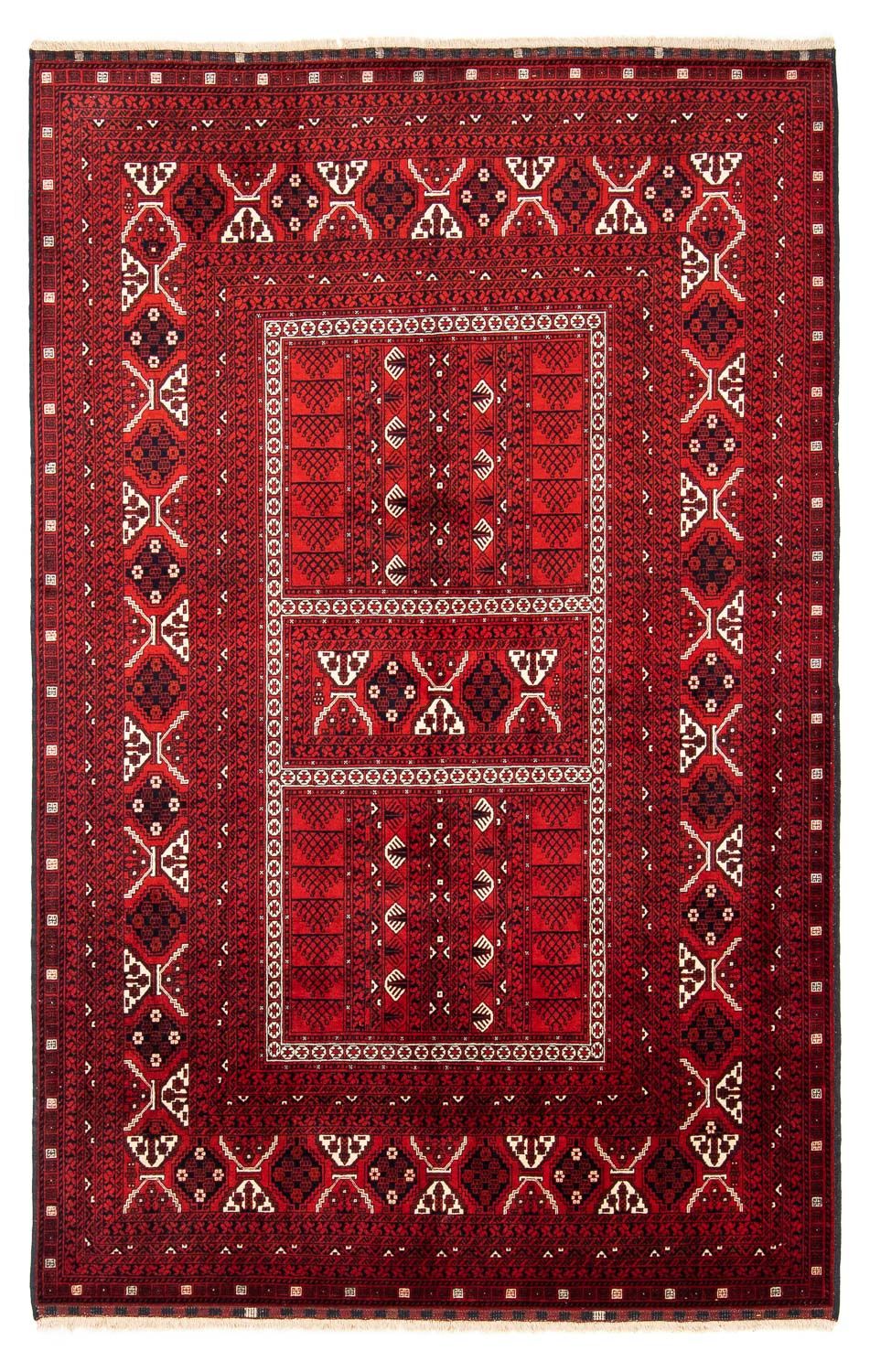 Turkaman-tæppe - 243 x 160 cm - mørkerød