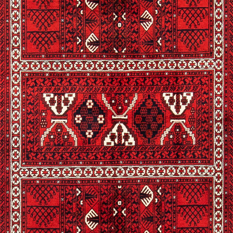 Turkaman-tæppe - 243 x 160 cm - mørkerød