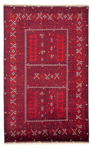 Turkaman-tæppe - 245 x 158 cm - mørkerød