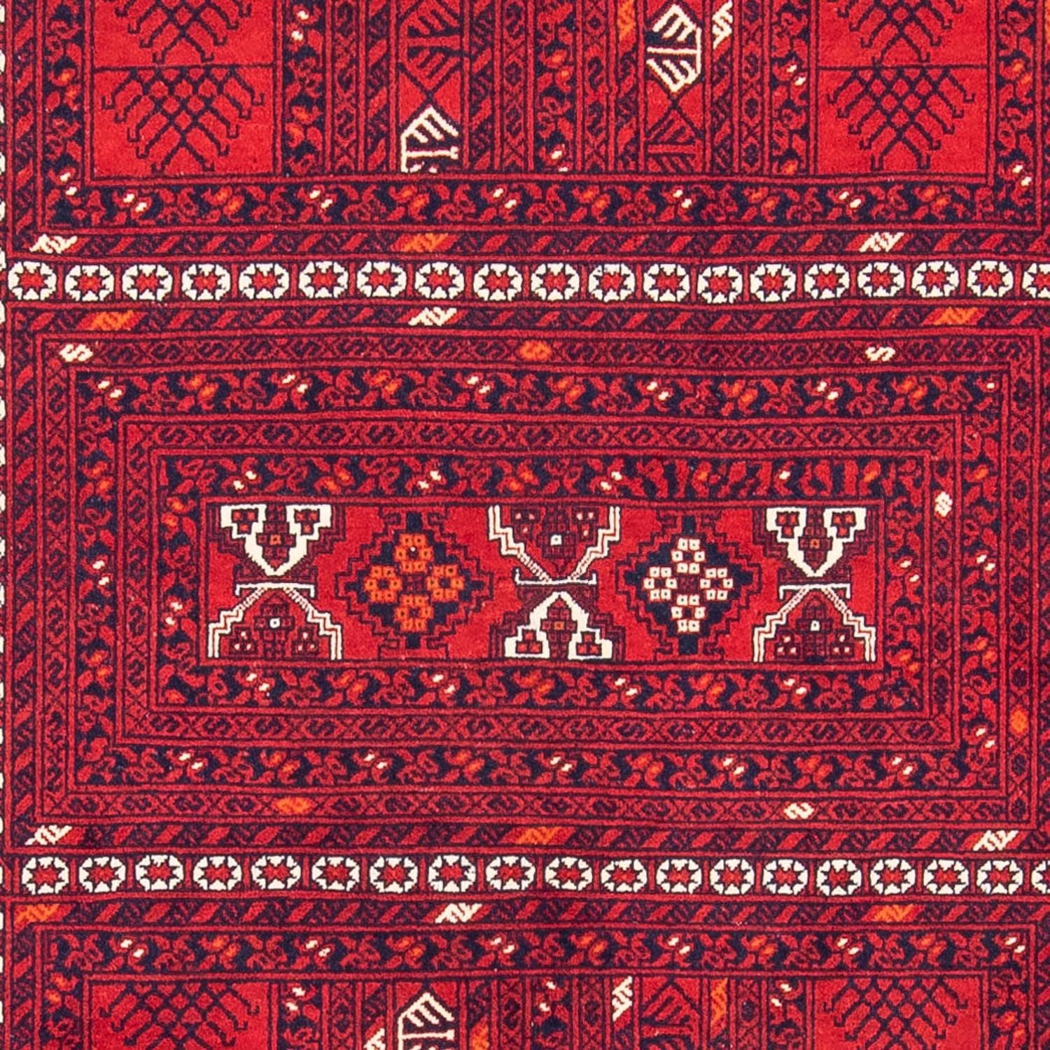 Turkaman-tæppe - 245 x 158 cm - mørkerød