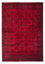 Afghansk tæppe - 287 x 202 cm - mørkerød