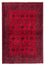 Afghansk tæppe - 230 x 171 cm - mørkerød