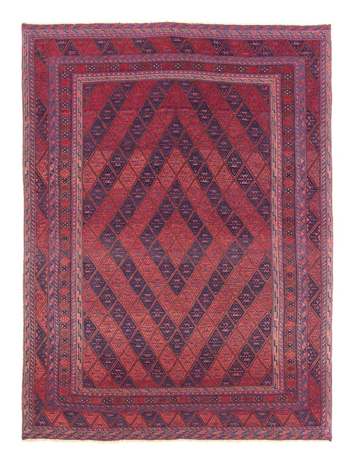 Kelim-tæppe - orientalsk - 279 x 206 cm - mørkerød