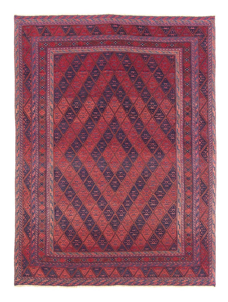 Kelim-tæppe - orientalsk - 279 x 206 cm - mørkerød