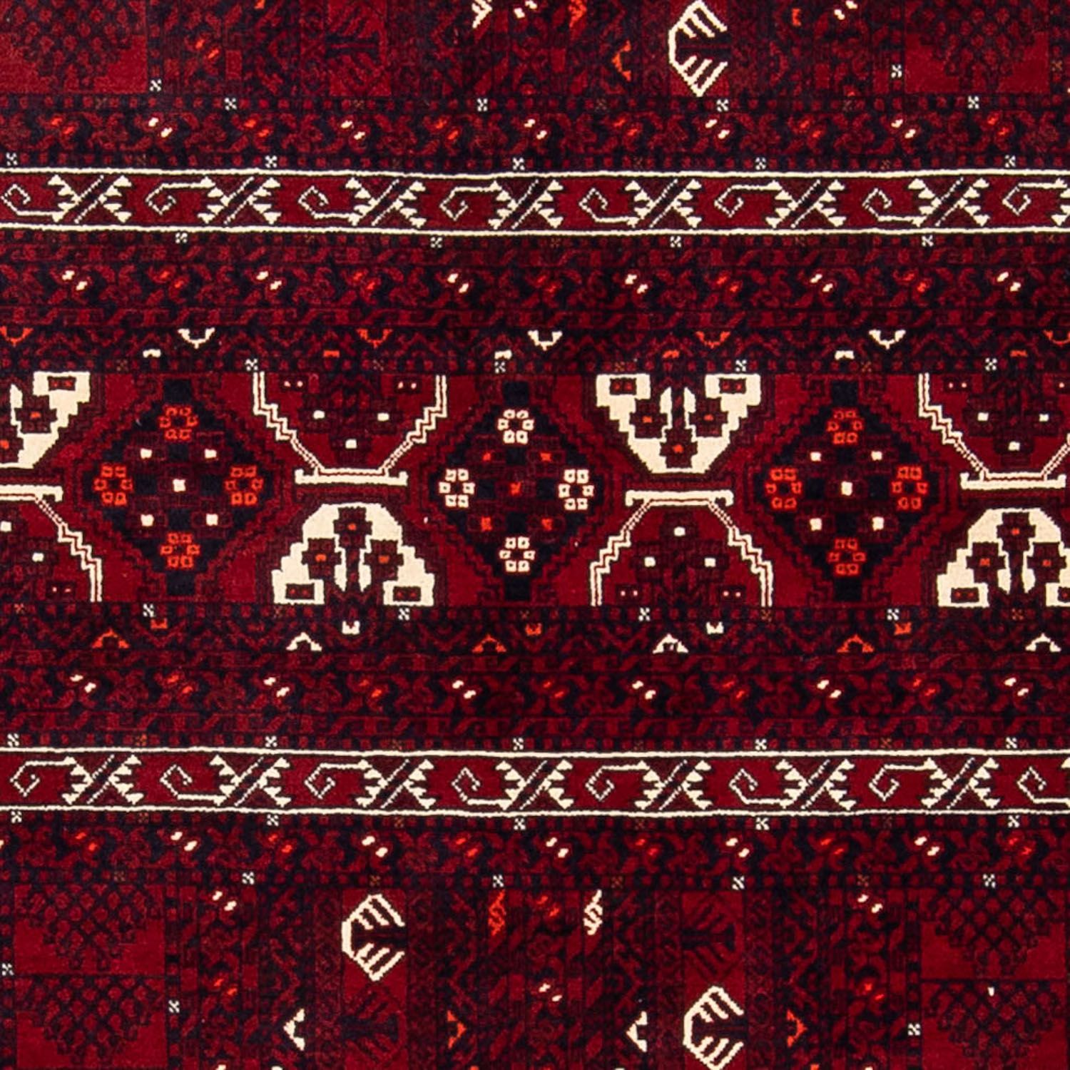 Turkaman-tæppe - 243 x 164 cm - mørkerød