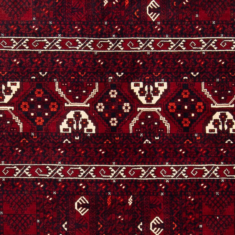 Turkaman-tæppe - 243 x 164 cm - mørkerød
