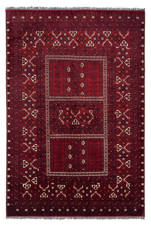 Turkaman-tæppe - 240 x 160 cm - mørkerød