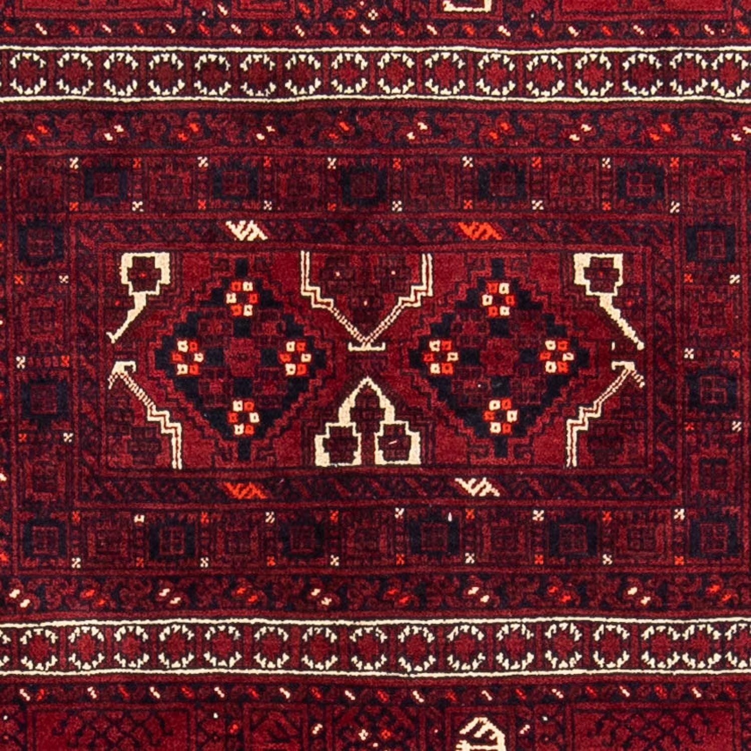 Turkaman-tæppe - 240 x 160 cm - mørkerød