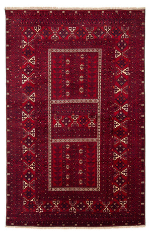 Turkaman-tæppe - 244 x 158 cm - mørkerød