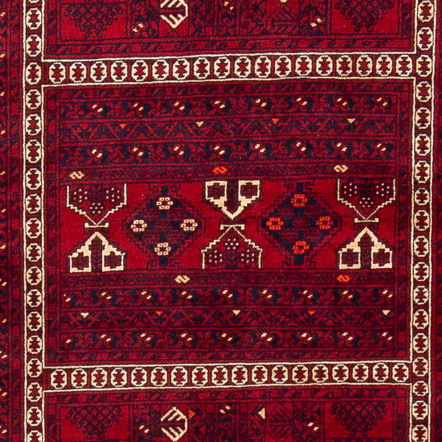 Turkaman-tæppe - 244 x 158 cm - mørkerød