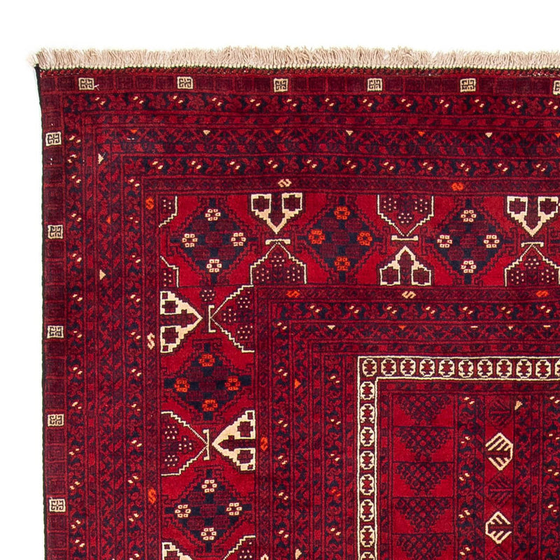 Turkaman-tæppe - 244 x 158 cm - mørkerød