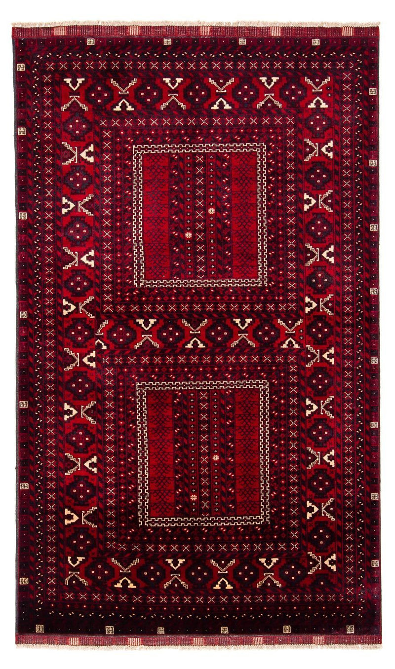 Turkaman-tæppe - 245 x 156 cm - mørkerød