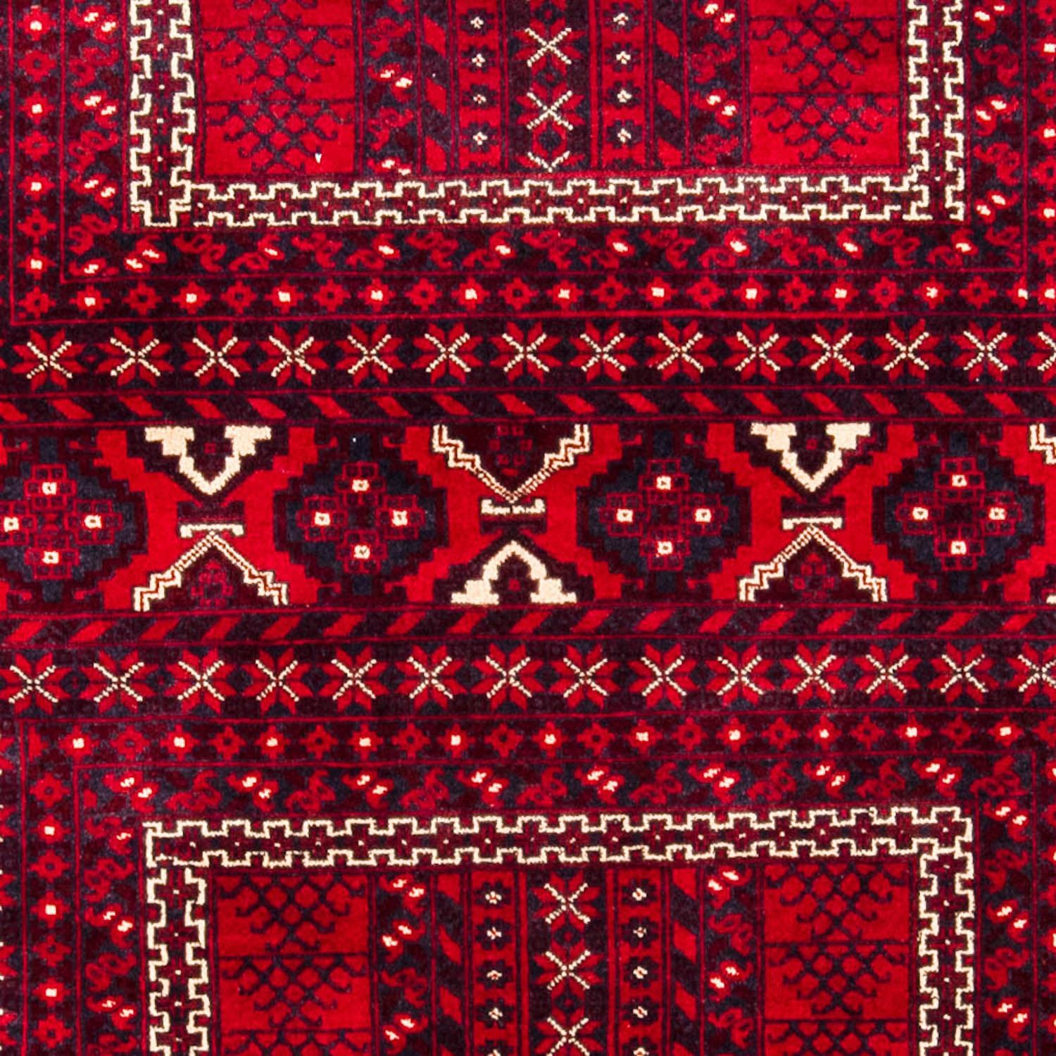 Turkaman-tæppe - 245 x 156 cm - mørkerød