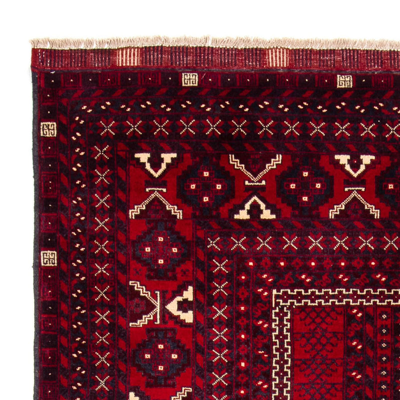 Turkaman-tæppe - 245 x 156 cm - mørkerød