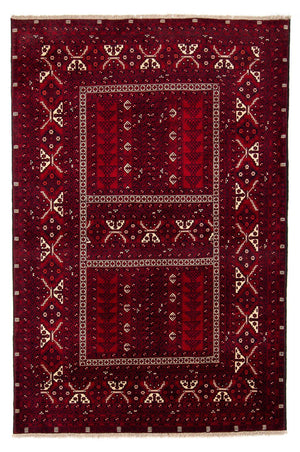 Turkaman-tæppe - 237 x 156 cm - mørkerød