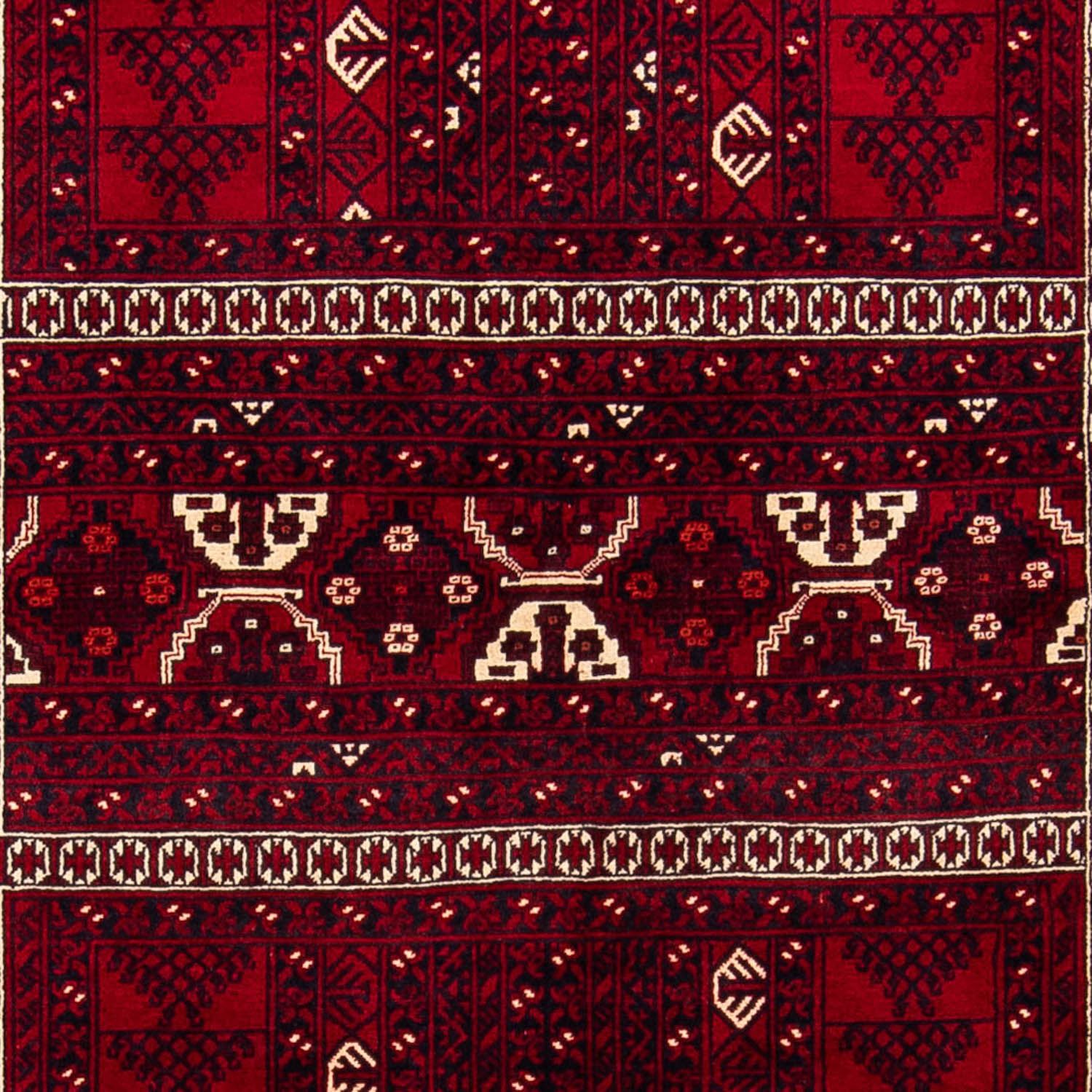Turkaman-tæppe - 237 x 156 cm - mørkerød