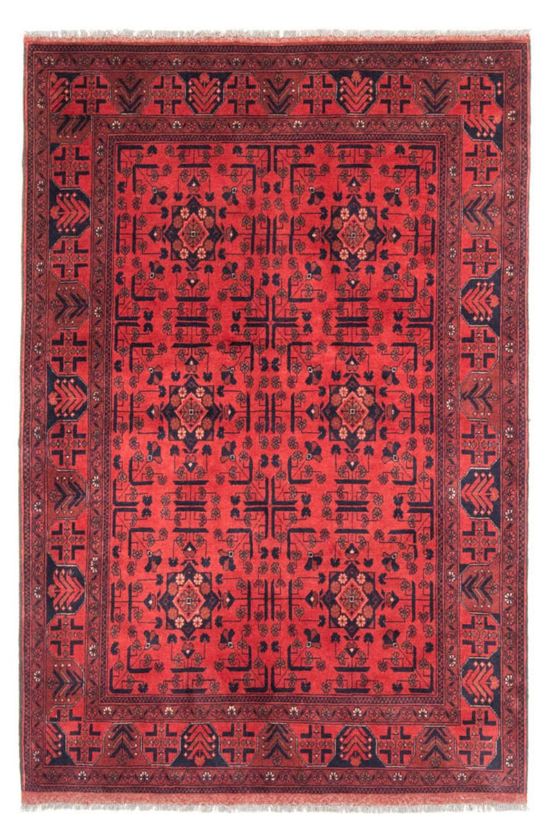 Afghansk tæppe - Kunduz - 190 x 130 cm - rød