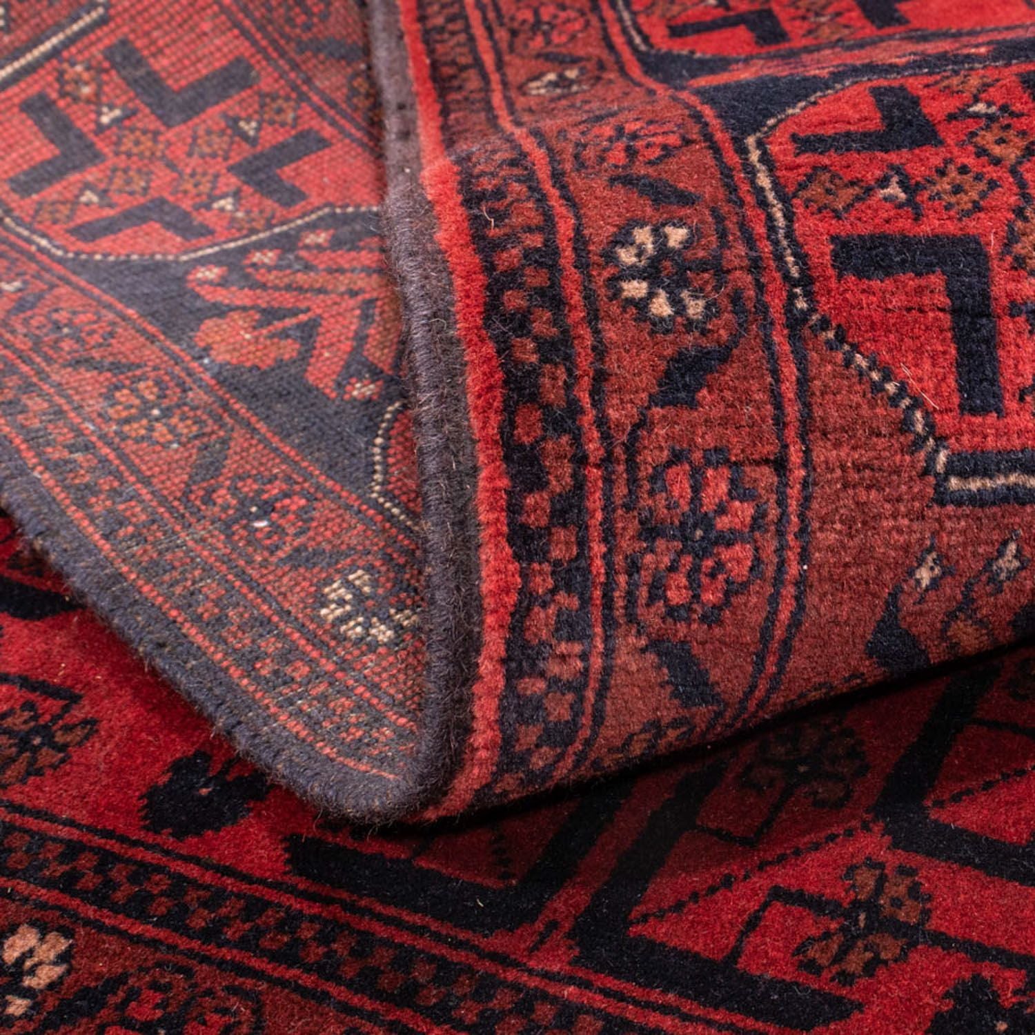 Afghansk tæppe - Kunduz - 190 x 130 cm - rød